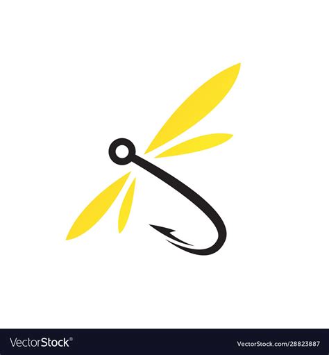 Fly fishing lure logo design symbol graphic Vector Image