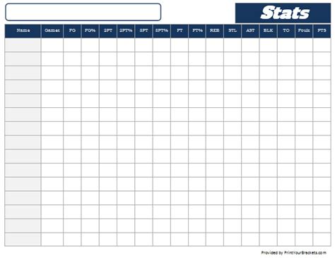 Basketball Stat Sheet - FREE DOWNLOAD - Printable Templates Lab