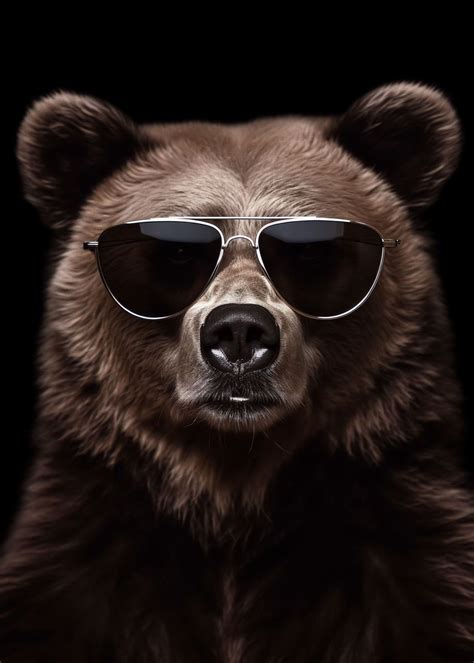 'Cool Bear Wallpaper' Poster, picture, metal print, paint by Future Art | Displate