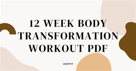 12 Week body transformation workout plan PDF - JustFit