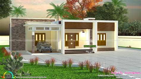 900 sq-ft 2 BHK flat roof house - Kerala home design and floor plans