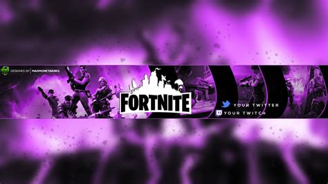 Fortnite YouTube Channel Banner Template - MadMoneyBanks