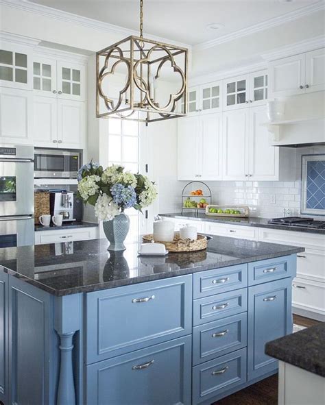 Pin by Alla * on Kitchen | Blue kitchen cabinets, White kitchen ...