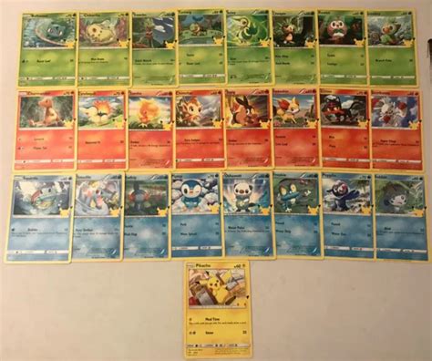 MCDONALD’S POKEMON 25TH Anniversary Set Complete NON-HOLO 25/25 Pikachu ...