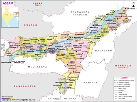 Assam Map | Map of Assam - State, Districts Information and Facts