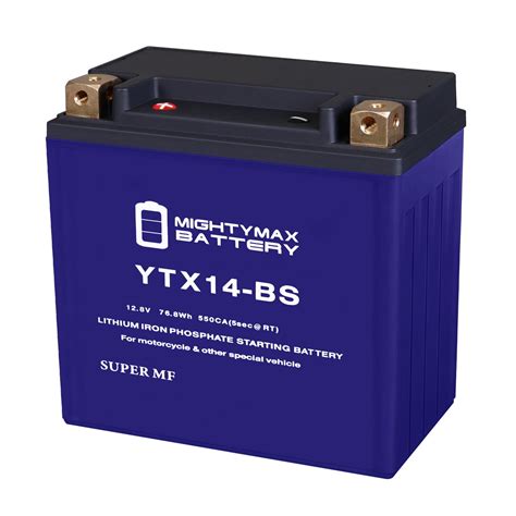 YTX14-BS Lithium Replacement Battery Compatible with Honda Pioneer 1000 ...