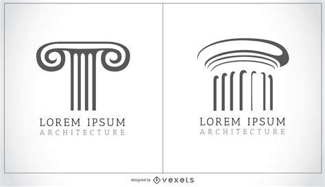 Doric And Ionic Columns Logo Vector Download