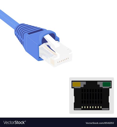 Ethernet cable port Royalty Free Vector Image - VectorStock