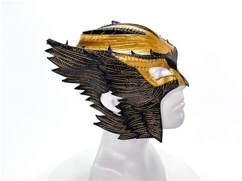 Winged Helmet Genuine Leather Mask - Etsy