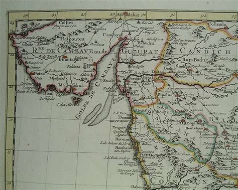 Gulf of Cambay, From a map of the Malabar and Coromandel Coasts by Guillaume de I'Isle ...