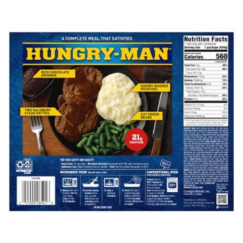 Hungry-Man Salisbury Steak Frozen Meal, 16 OZ - Kroger