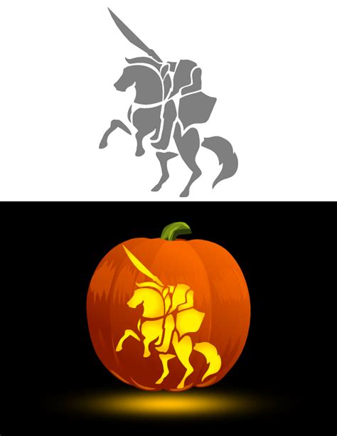 Printable Headless Horseman Pumpkin Stencil