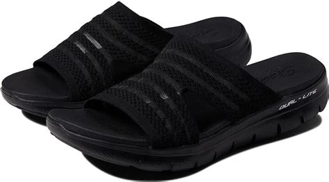 Skechers Flex Appeal 2.5 - Right Sheer (Black/Black) Women's Sandals ...