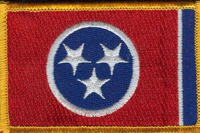 Tennessee | State Flag Patch | 3.5" x 2.5" Rectangle with Gold Border ...