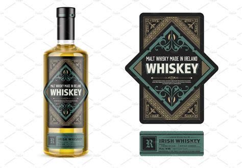 Vintage Whiskey Label Packaging | Creative Illustrator Templates ~ Creative Market