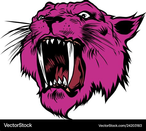 Face of a drawn pink panther Royalty Free Vector Image