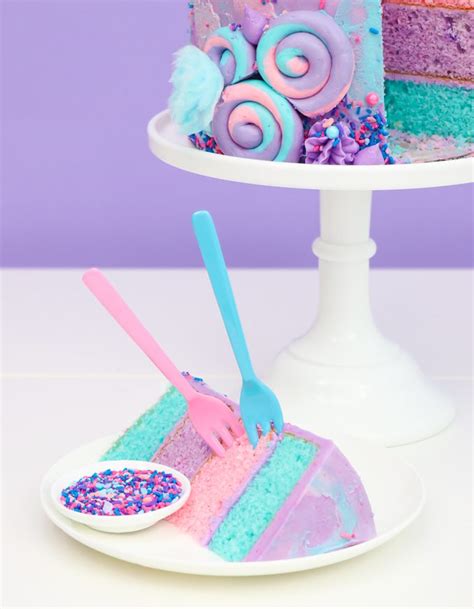 Easy + Gorgeous Swiss Buttercream Cotton Candy Cake