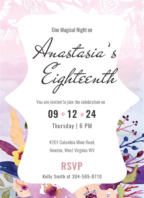 Pastel Debut Invitation Card Template [Free PDF] - Word | PSD | Apple Pages | Illustrator ...