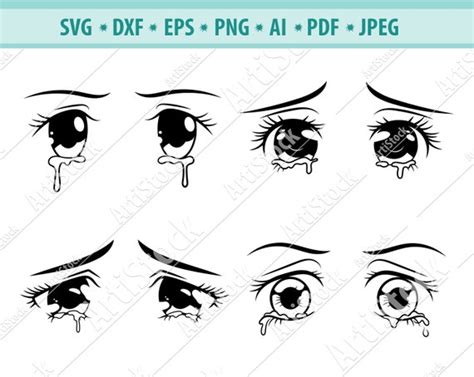 Anime Eyes Svg Crying Eyes Svg Eyes Svg File Eyelashes Svg | Etsy