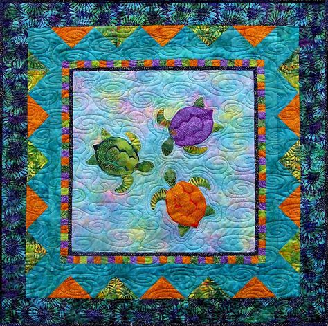 Turtle Talk | Seascape quilts, Turtle quilt, Kid quilts patterns