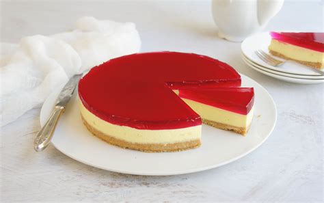 No Bake Raspberry Jelly Cheesecake Slice Recipe New Idea