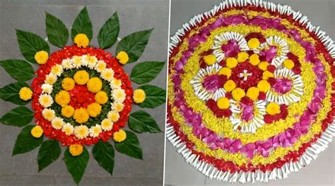 Onam 2020 Easy Pookalam Photos: Latest DIY Pookalam Drawing With Beautiful Flowers to Celebrate ...