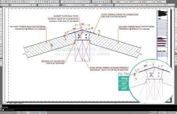 Roof Rafter Beams Ridge Connection Detail Timber Truss, Timber Roof ...