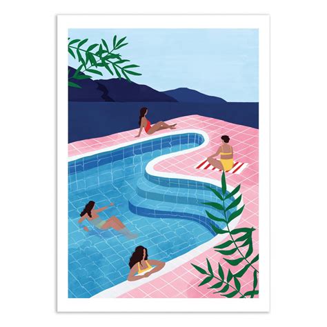 Art-Poster woman in swimming-pool - Pool ladies - Maja Tomljanic