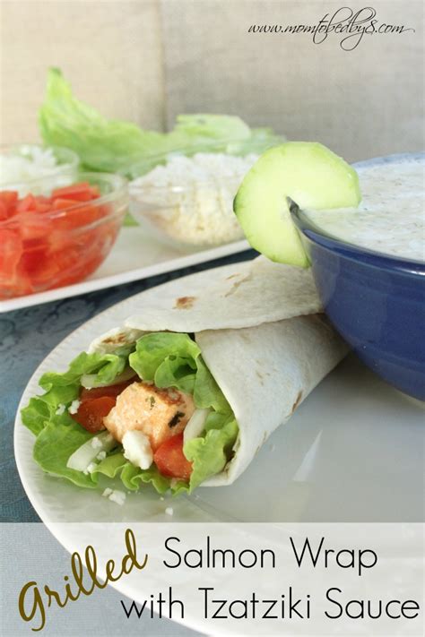 Grilled Salmon Wrap with Tzatziki Sauce Recipe - Motherhood Defined