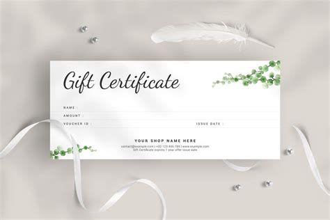 Modern Gift Voucher Template, Editable Gift Certificate, Printable Gift Card Design, Minimal ...