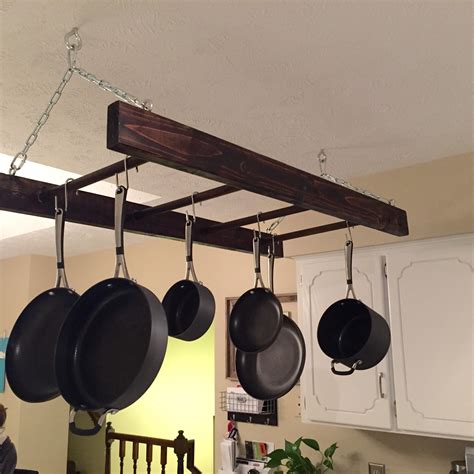 Rustic Wood Hanging Pot Rack Ladder / Kitchen by TheRUSTICraftsman