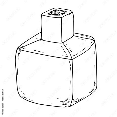 Perfume bottle sketch. Hand drawn object isolated on white. Artistic ...