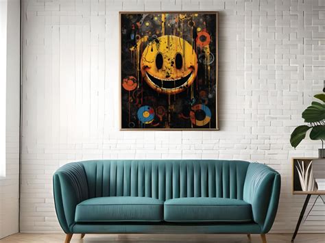 Graffiti Wall Art Funky Digital Download Colorful Emoji Graffiti Style ...