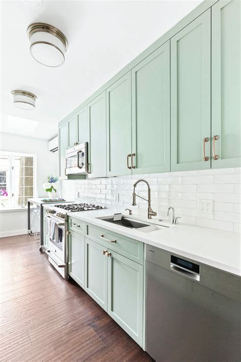 A Mint Green Classic Kitchen | Sweeten