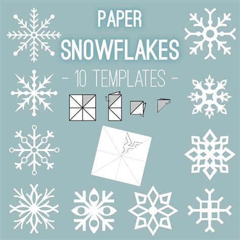 Printable Paper Snowflakes DIY Snowflakes Winter Decor Christmas ...