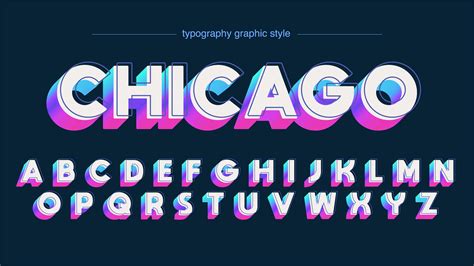 Neon Colorful Bold 3D Uppercase Font 695113 Vector Art at Vecteezy