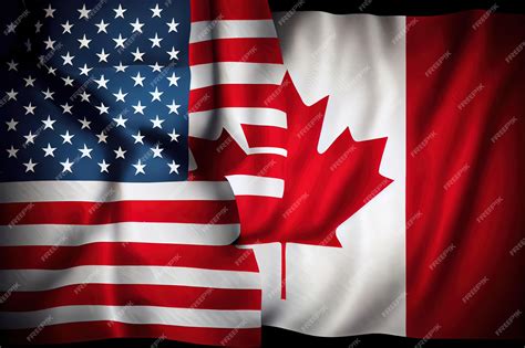 Premium AI Image | American and canadian flags together Generative Ai