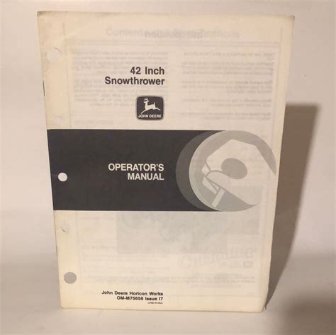 John Deere - 42” Snowthrower Operator’s Manual – Carmichael's Garage