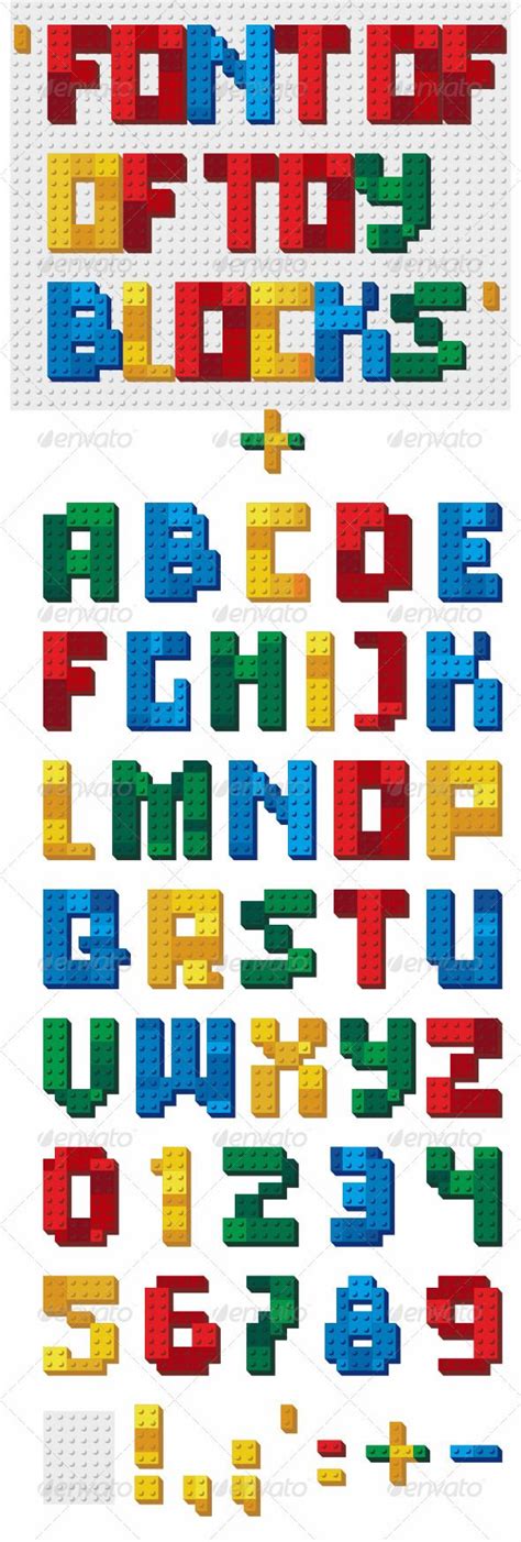 Font of Toy Blocks | Lego letters, Lego font, Toy blocks