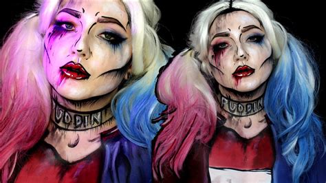 Pop Art Suicide Squad Harley Quinn Halloween Makeup Tutorial - YouTube