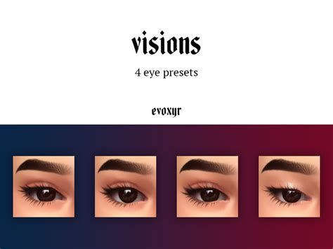 visions eye presets | Sims 4, Sims 4 cc eyes, Sims