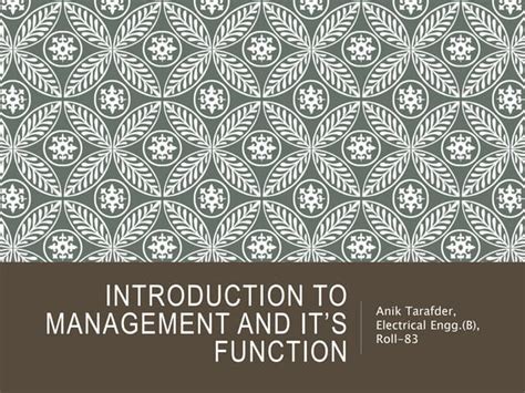 Introduction to Management Functions | PPT