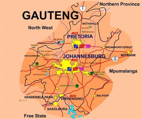 Gauteng Map South Africa - United States Map