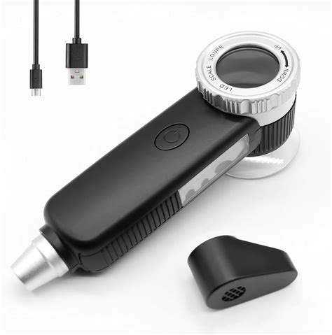 Amazon.com: 30X Jewelers Loupe, Rechargeable Illuminated Loupe Magnifier, Adjustable Focal ...