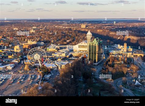 Niagara Falls, Ontario, Canada - December 19 2021 : Overlooking the Niagara Falls City downtown ...