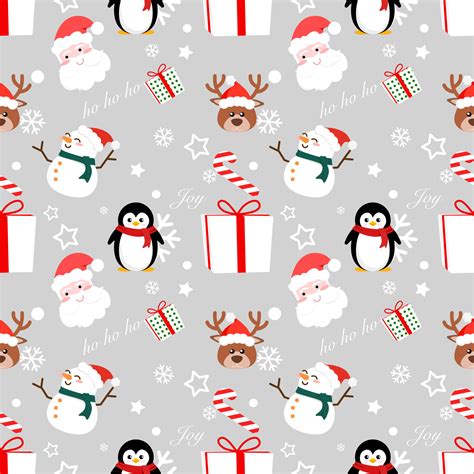 Christmas and New Year Gift Wrapping Paper Ideas Seamless vector background of snowman ...