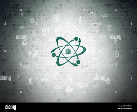 Science concept: Painted green Molecule icon on Digital Paper ...