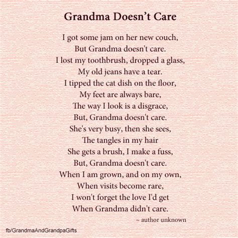 #Grandma doesn't care. #poem #grandmothers | Grandparents quotes, Grandmother quotes, Grandma quotes