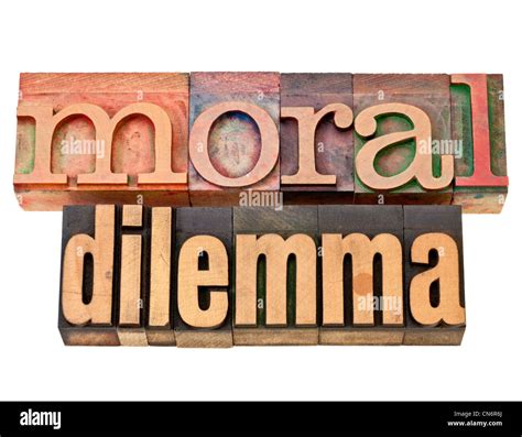 moral dilemma - ethics concept - isolated text in vintage letterpress wood type Stock Photo - Alamy