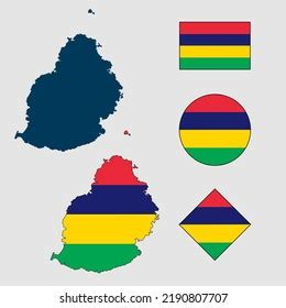 Vector Mauritius Country Outline Silhouette Flag Stock Vector (Royalty ...